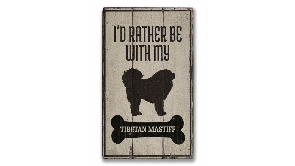 Tibetan Mastiff Rustic Wood Sign