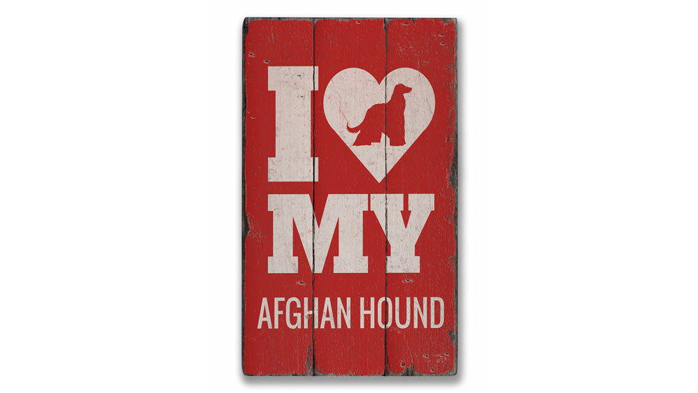 Afghan Hound Vintage Wood Sign