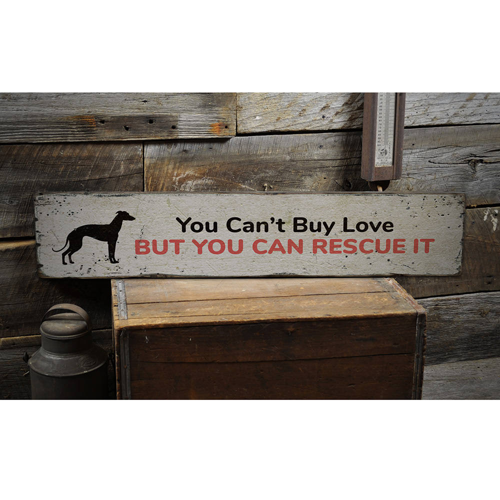 Rescue Dog Vintage Wood Sign