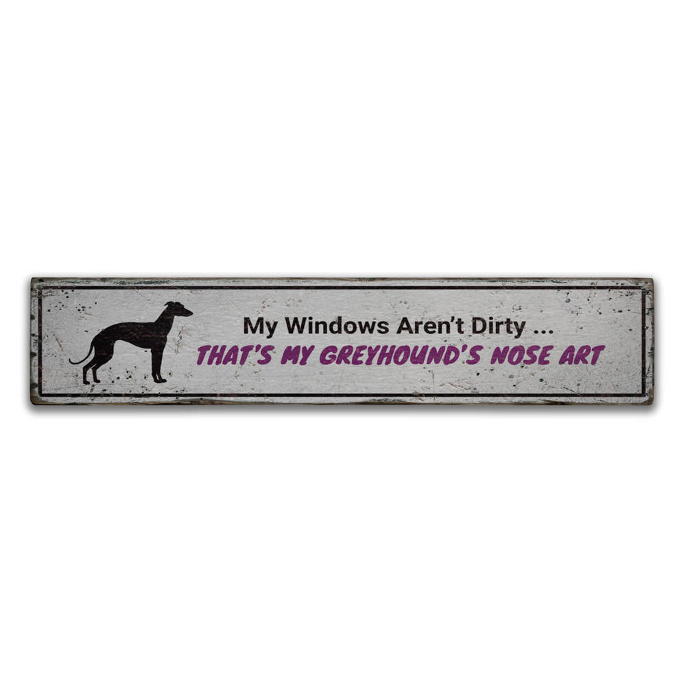 Greyhound Dog Vintage Wood Sign