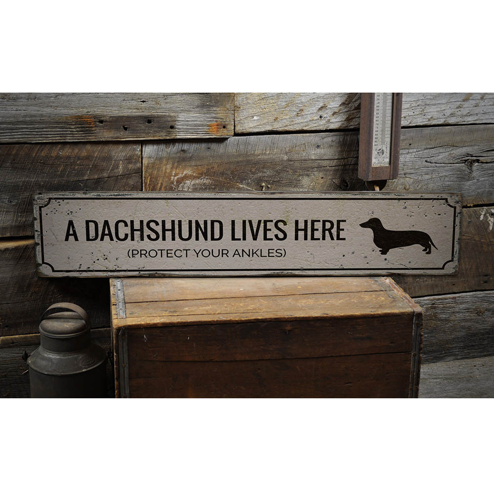 Funny Dachshund Vintage Wood Sign