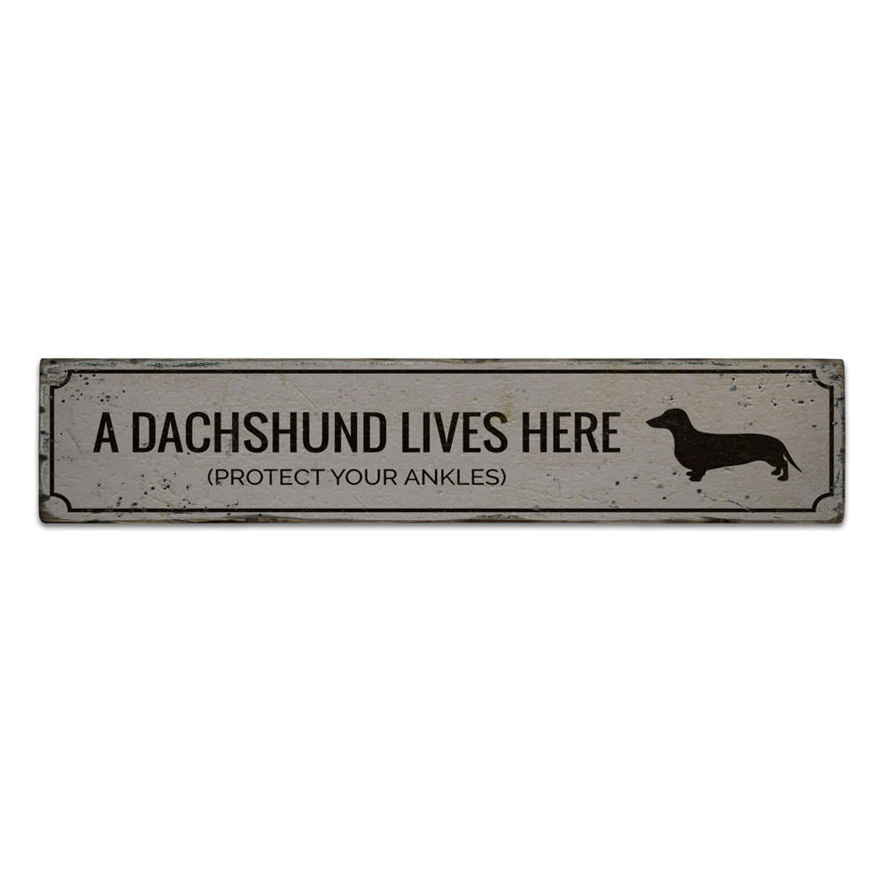 Funny Dachshund Vintage Wood Sign