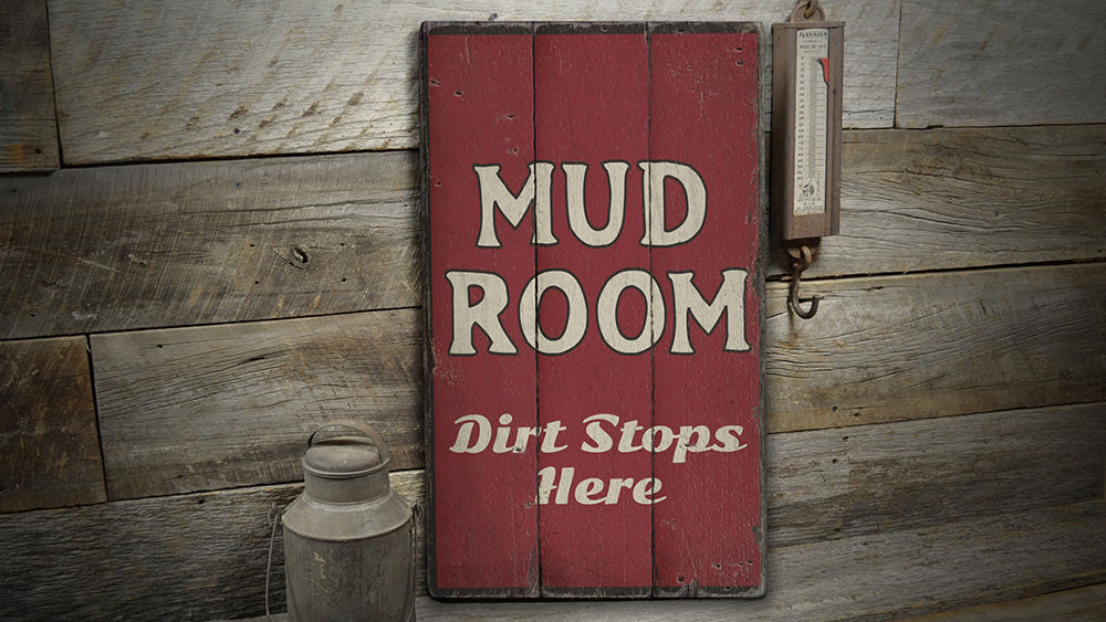Mud Room Rustic Wood Sign