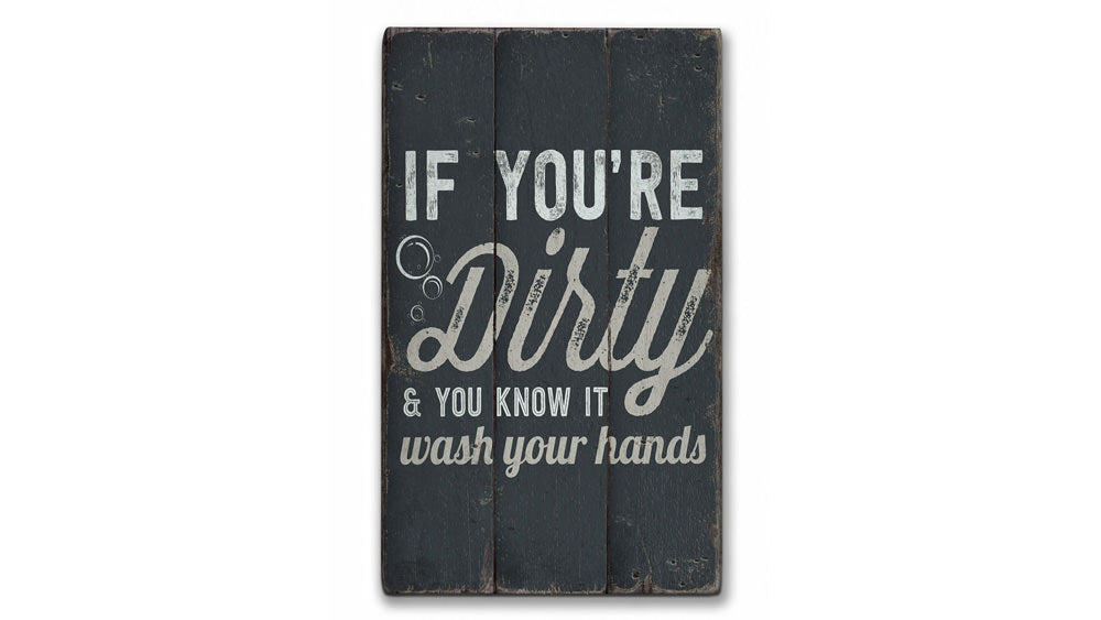 Wash Your Hands Rustic Wood Sign