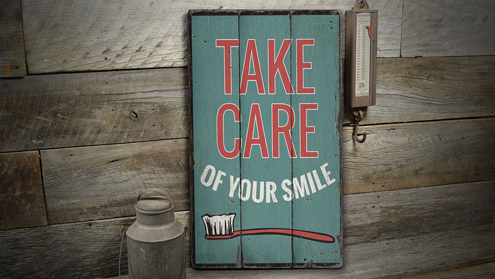 Smile Rustic Wood Sign