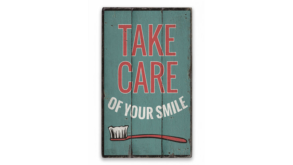 Smile Rustic Wood Sign