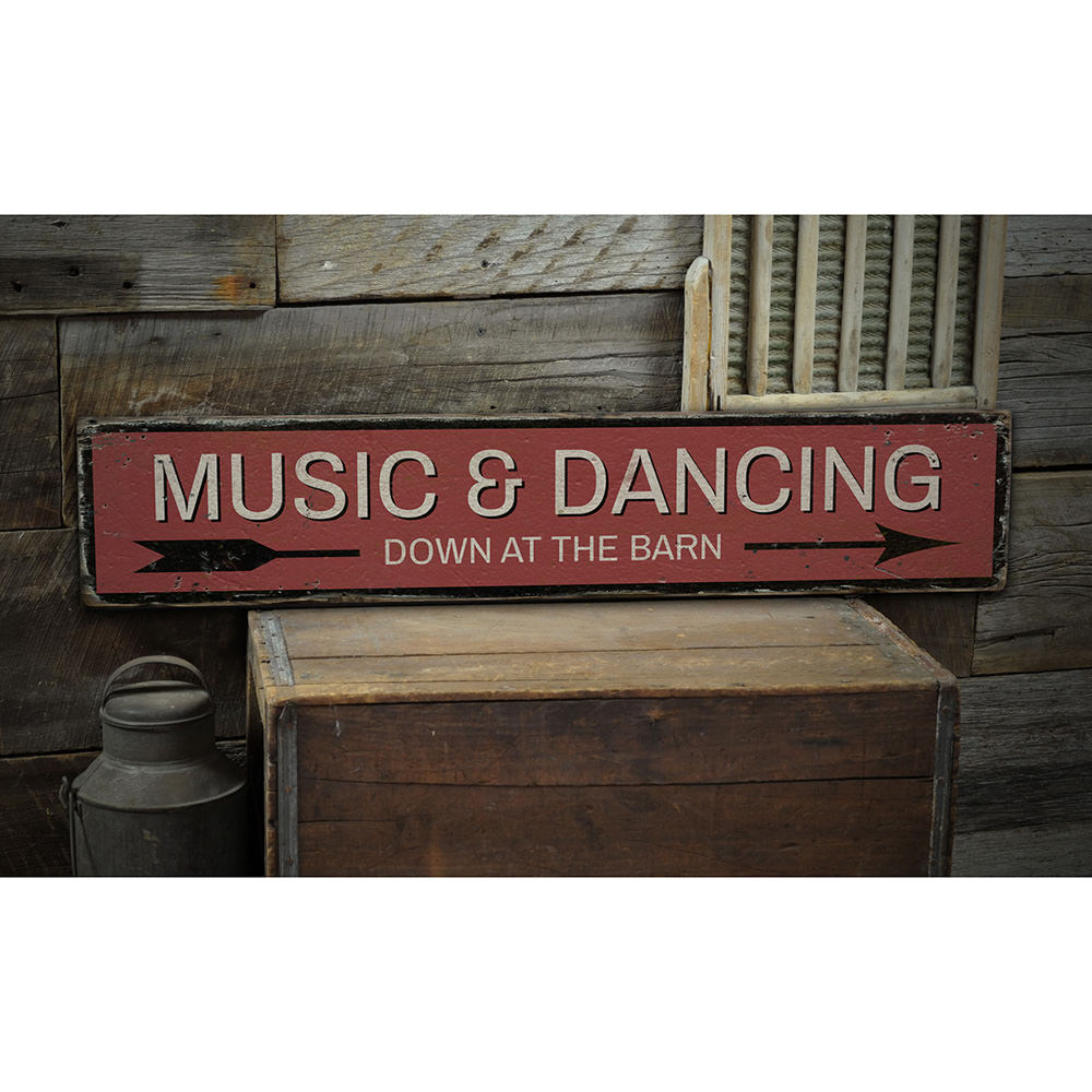 Dancing Barn Vintage Wood Sign
