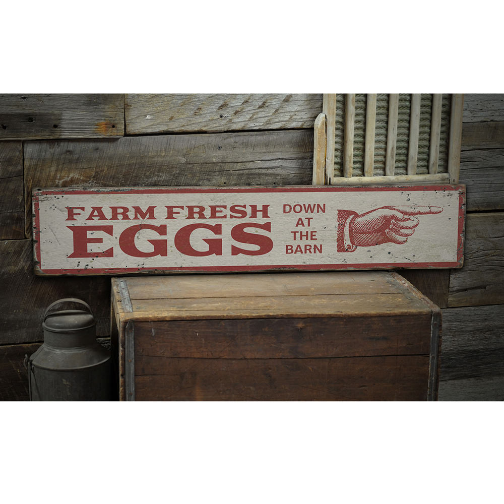 Eggs Vintage Wood Sign