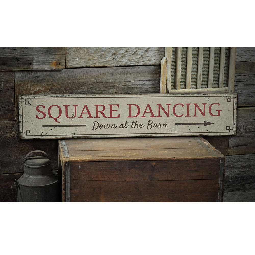 Square Dancing Vintage Wood Sign