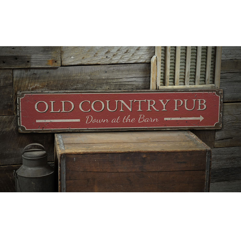 Country Pub Vintage Wood Sign