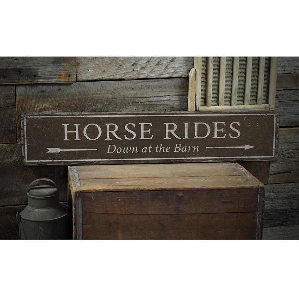 Horse Rides Vintage Wood Sign