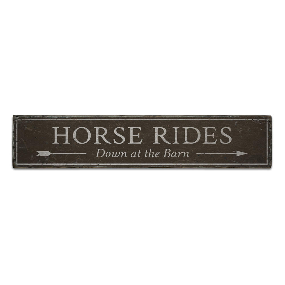 Horse Rides Vintage Wood Sign