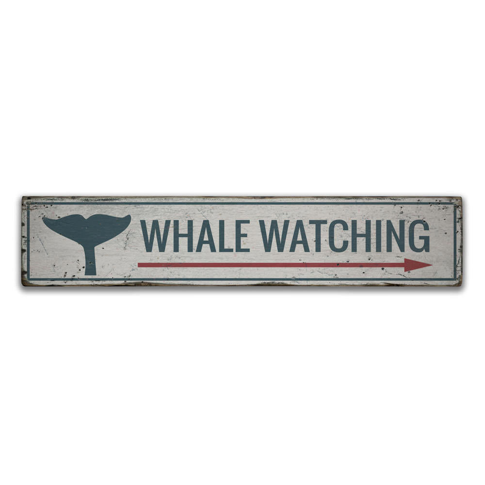 Whale Watching Vintage Wood Sign