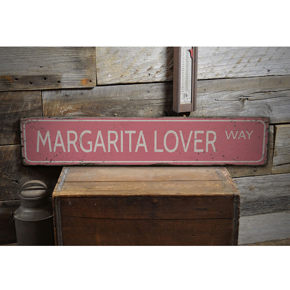 Margarita Lover Vintage Wood Sign