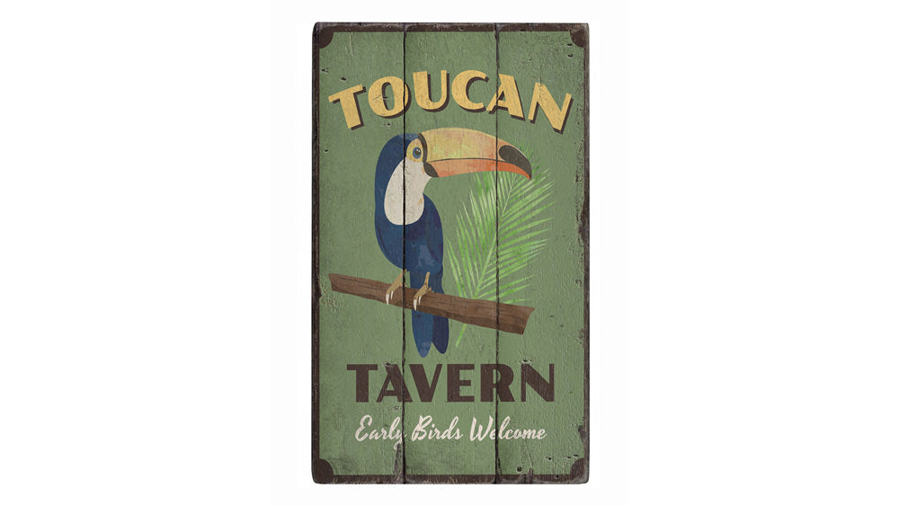 Toucan Rustic Wood Sign