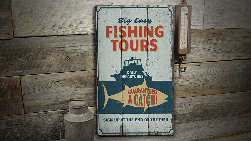 Fishing Tours Rustic Wood Sign