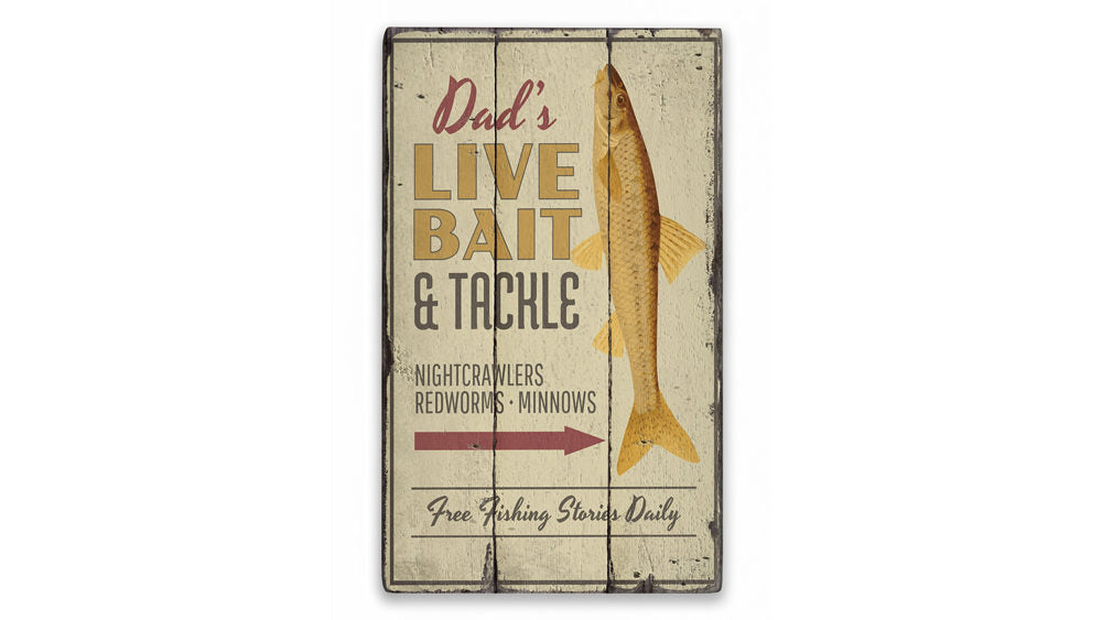 Bait and Tackle Rustic Wood Sign