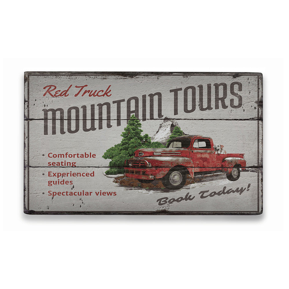 Mountain Tours Rustic Wood Sign