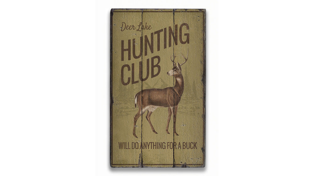 Hunting Club Rustic Wood Sign