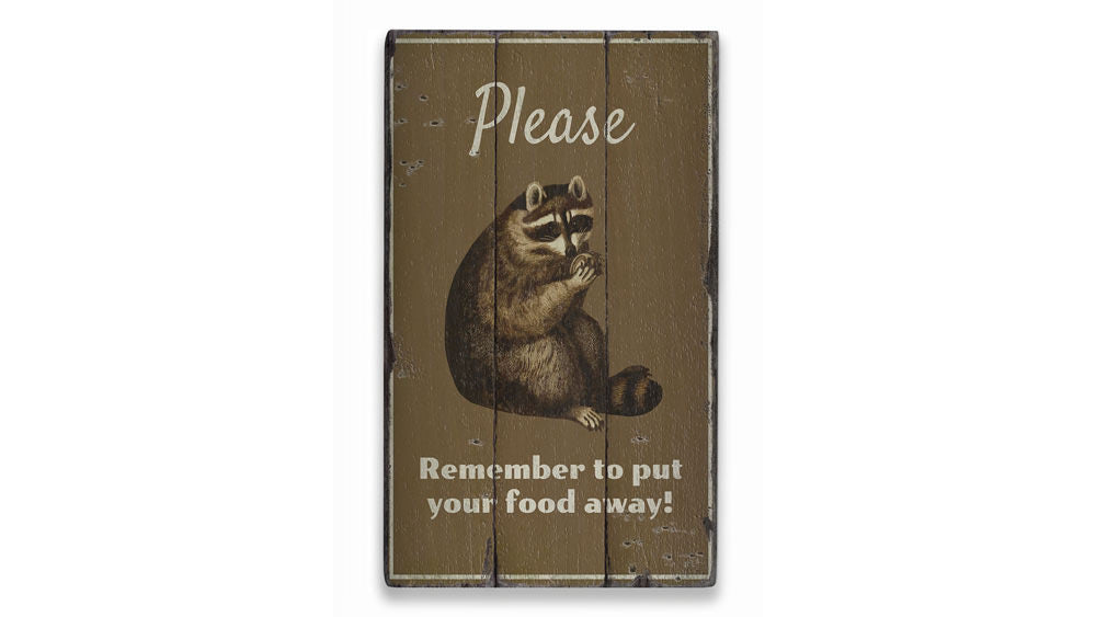 Raccoon Rustic Wood Sign