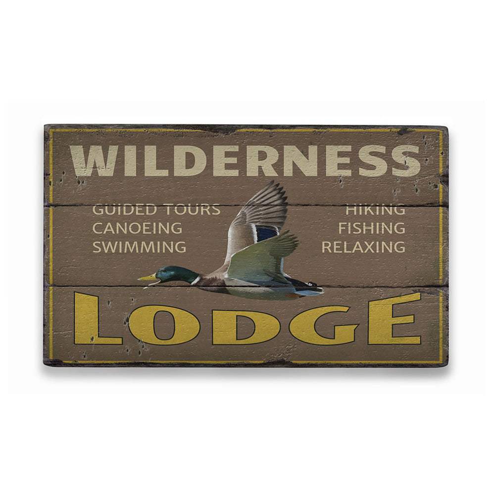 Wilderness Lodge Rustic Wood Sign