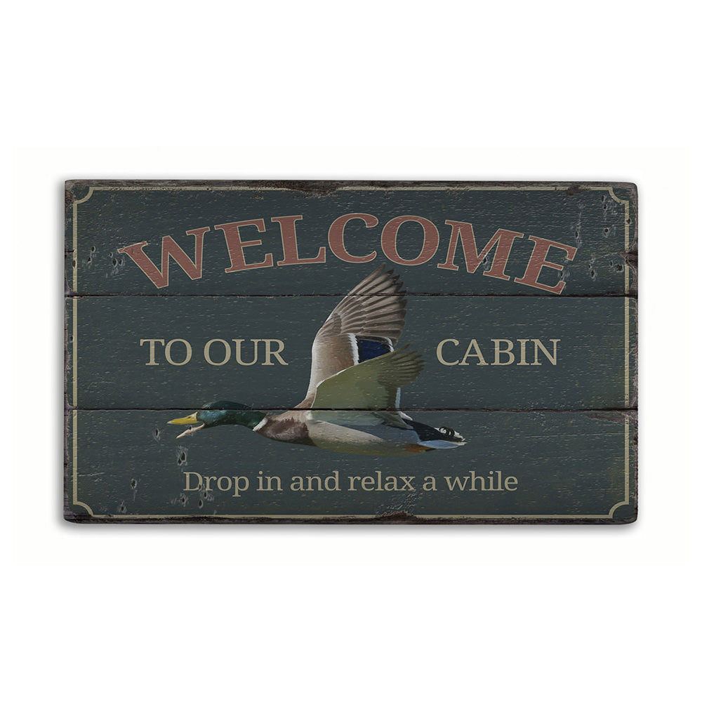Duck Cabin Rustic Wood Sign