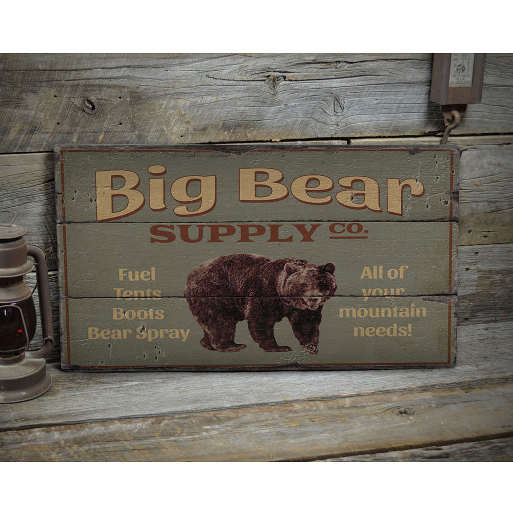 Big Bear Supply Company Rustic Wood Sign