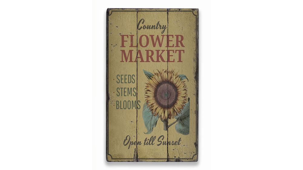Sunflower Rustic Wood Sign