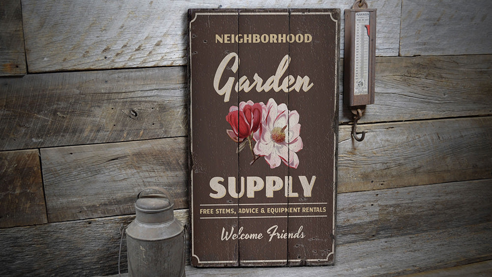 Garden Supply Rustic Wood Sign