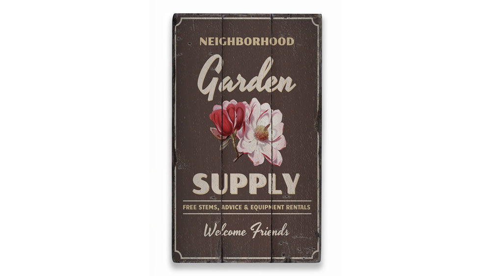 Garden Supply Rustic Wood Sign
