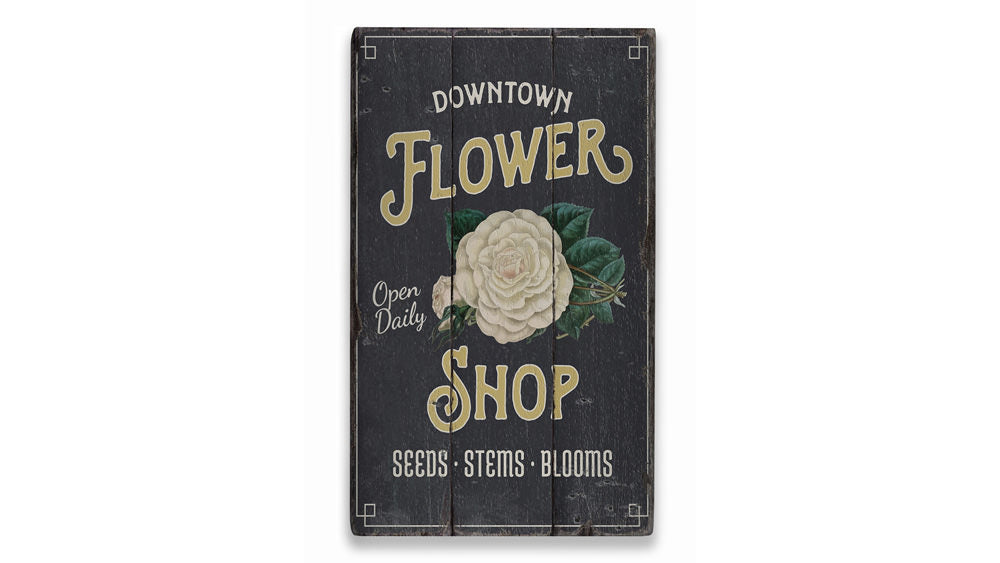 Flower Shop Rustic Wood Sign