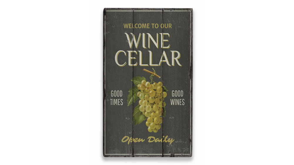 Wine Cellar Welcome Rustic Wood Sign
