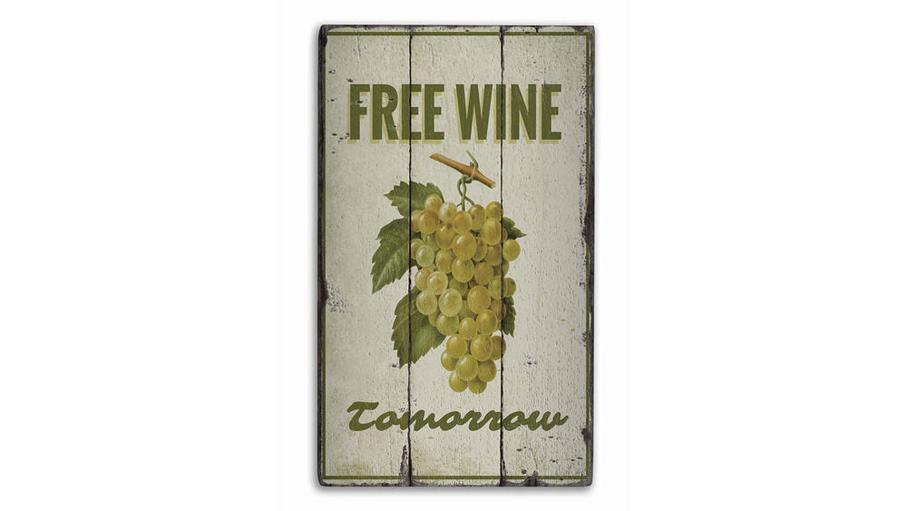 Free Wine Rustic Wood Sign