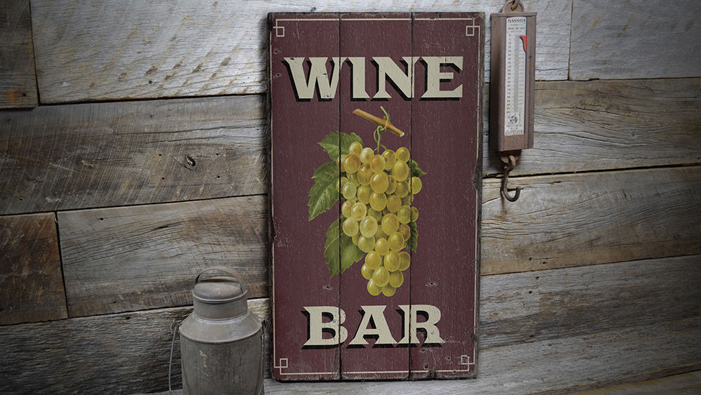 Wine Bar Rustic Wood Sign