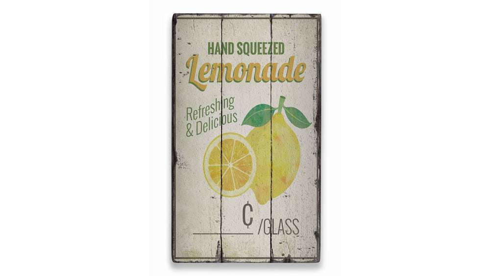 Hand Squeezed Lemonade Rustic Wood Sign