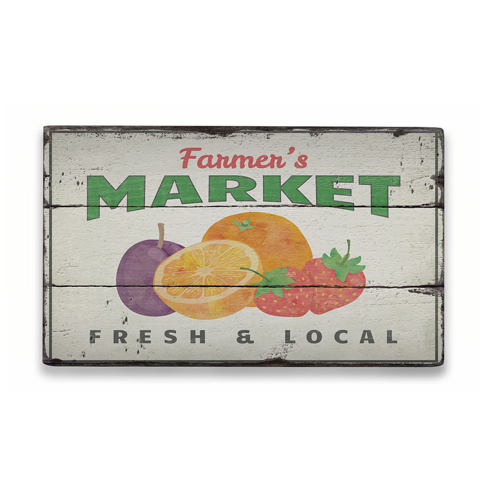 Farmer's Market Fruit Rustic Wood Sign