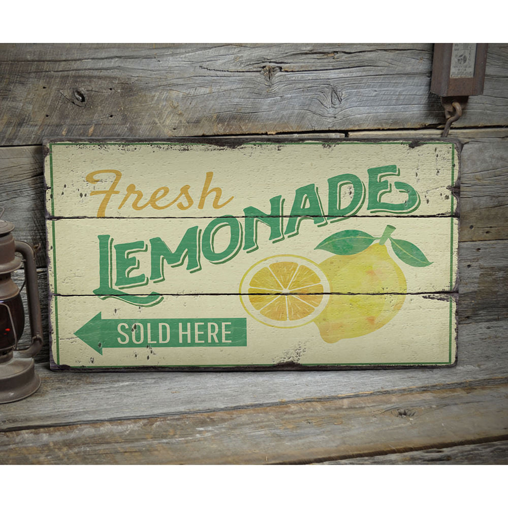 Fresh Lemonade Rustic Wood Sign