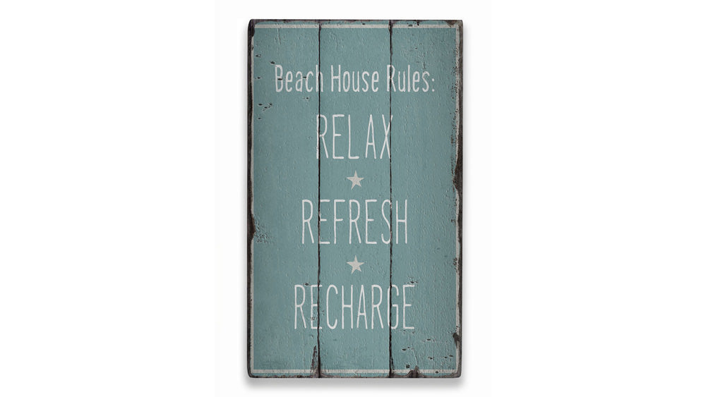 Beach Relax Rustic Wood Sign