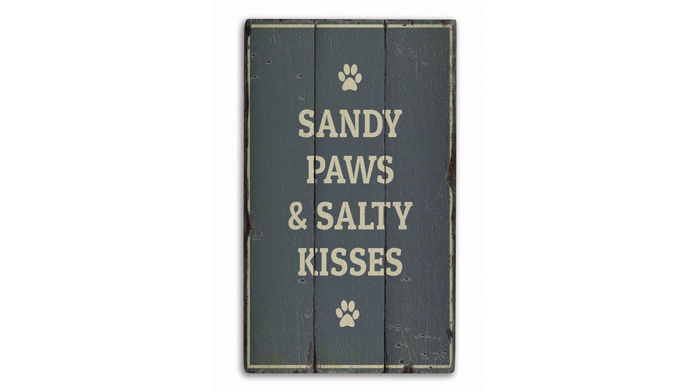 Sandy Paws Rustic Wood Sign