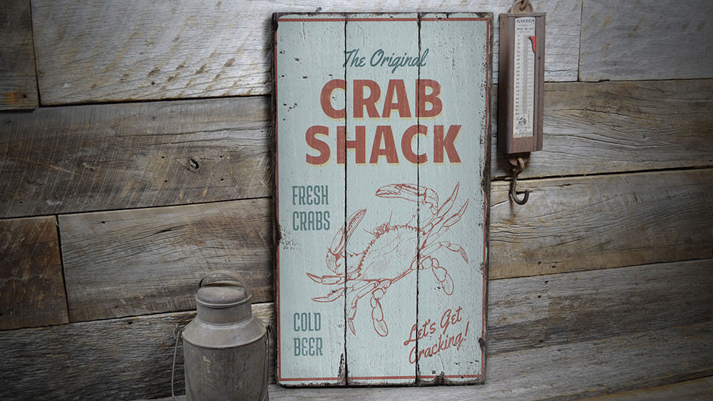Original Crab Shack Rustic Wood Sign
