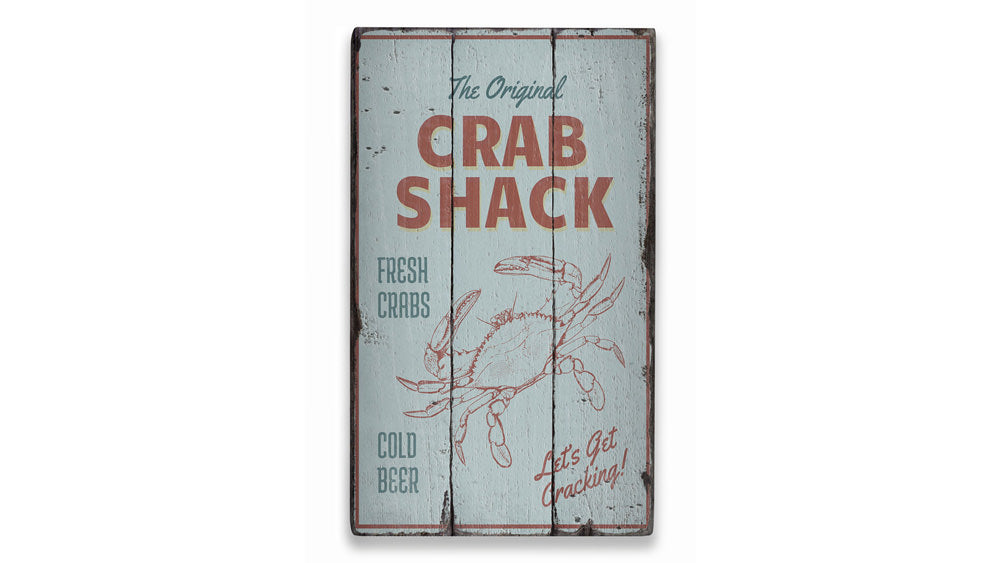 Original Crab Shack Rustic Wood Sign