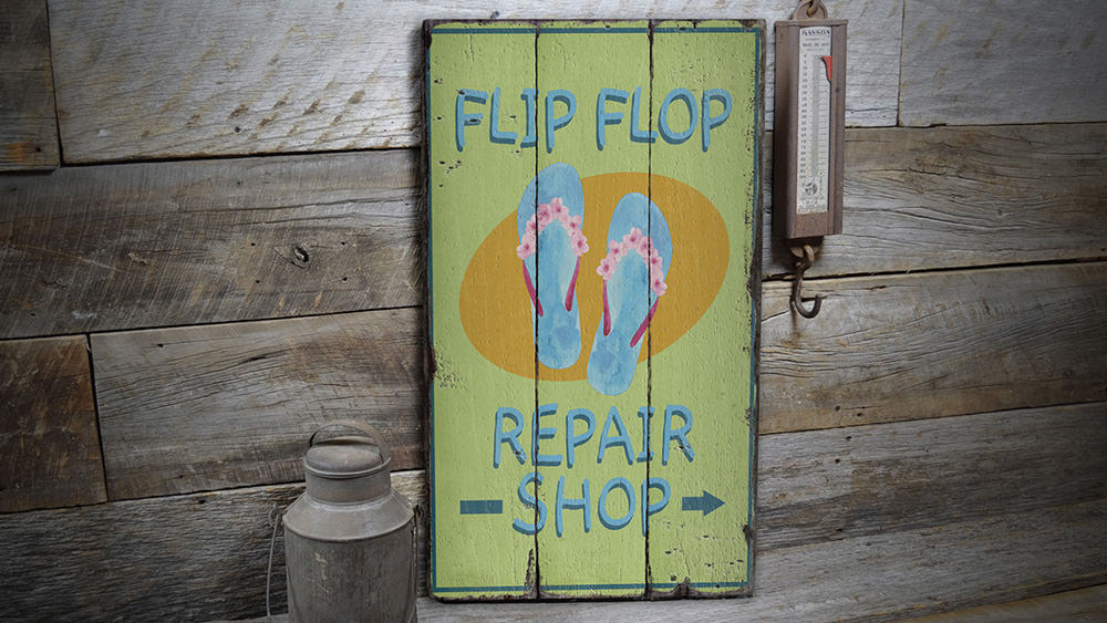 Shoe Repair Shop Rustic Wood Sign