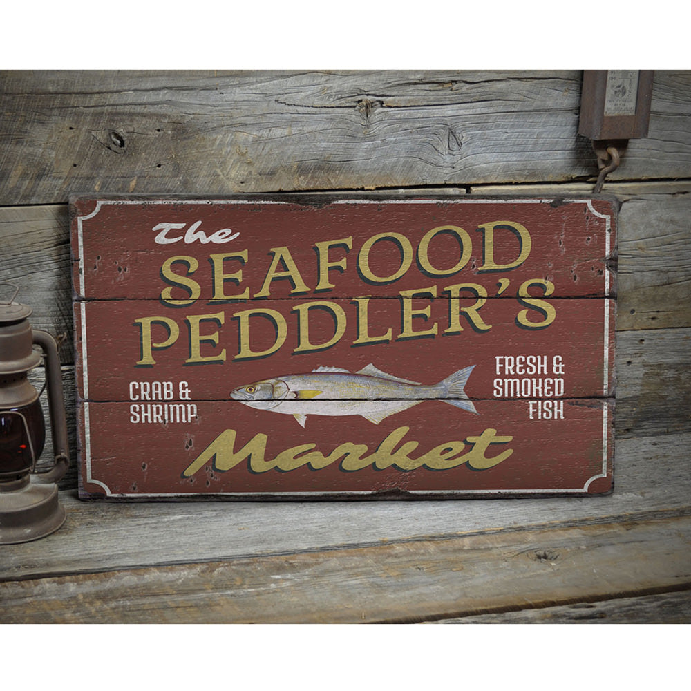 Seafood Market Name Rustic Wood Sign