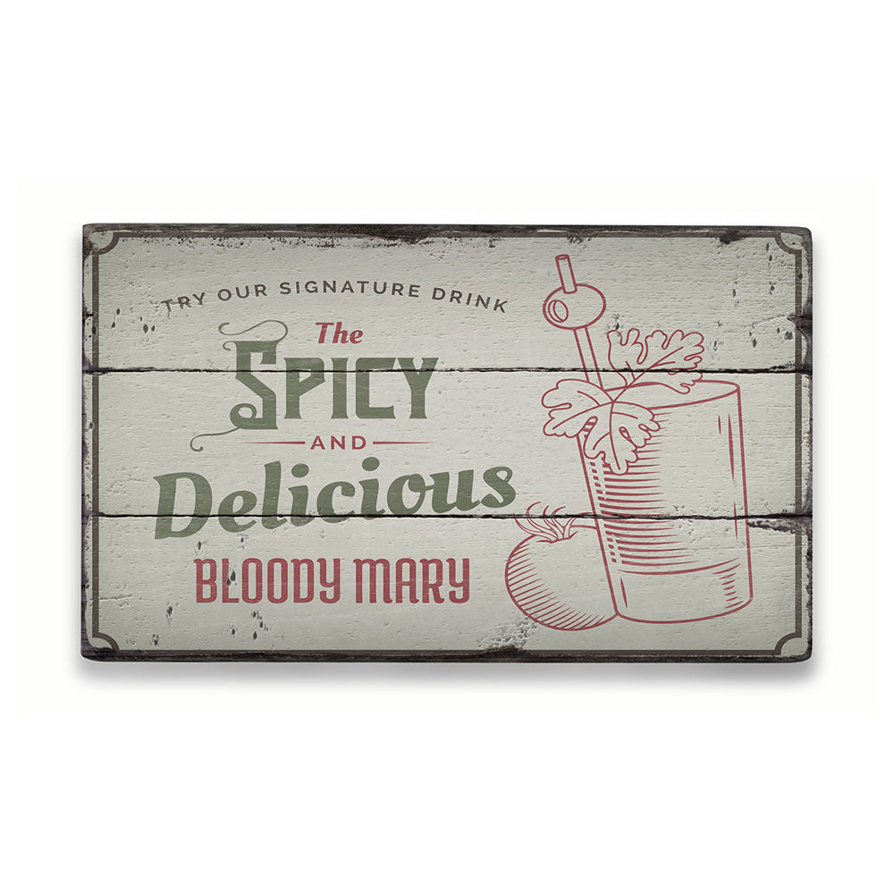 Bloody Mary Rustic Wood Sign