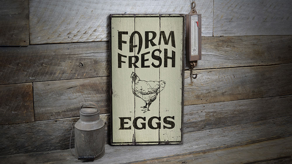 Egg Farm Rustic Wood Sign