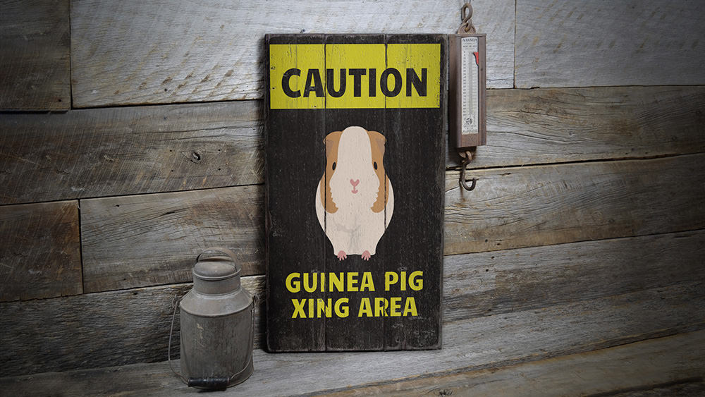Guinea Pig Rustic Wood Sign