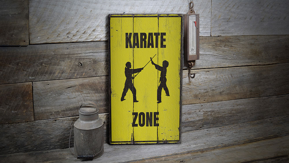 Karate Zone Rustic Wood Sign