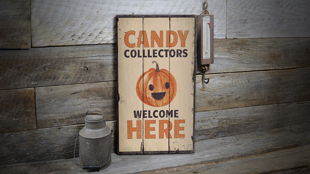 Candy Collectors Rustic Wood Sign