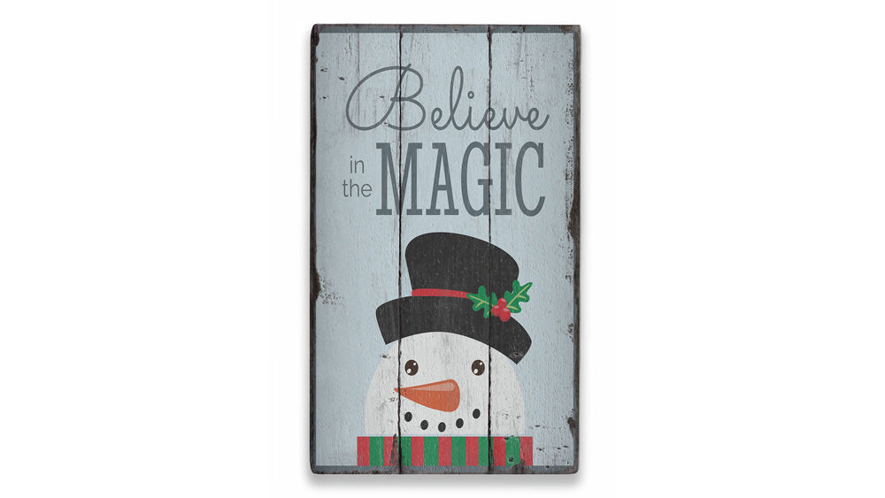 Believe in the Magic Christmas Rustic Wood Sign