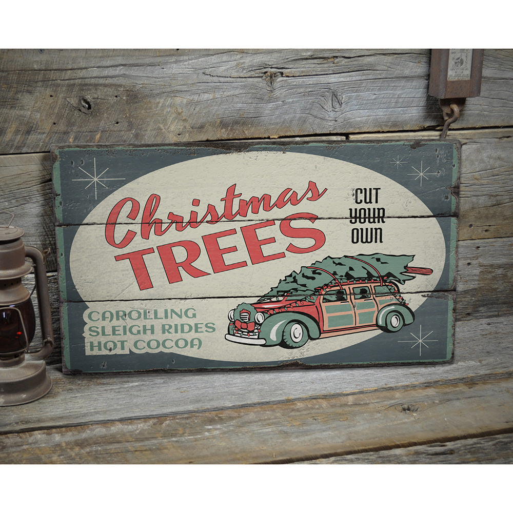 Christmas Tree Rustic Wood Sign